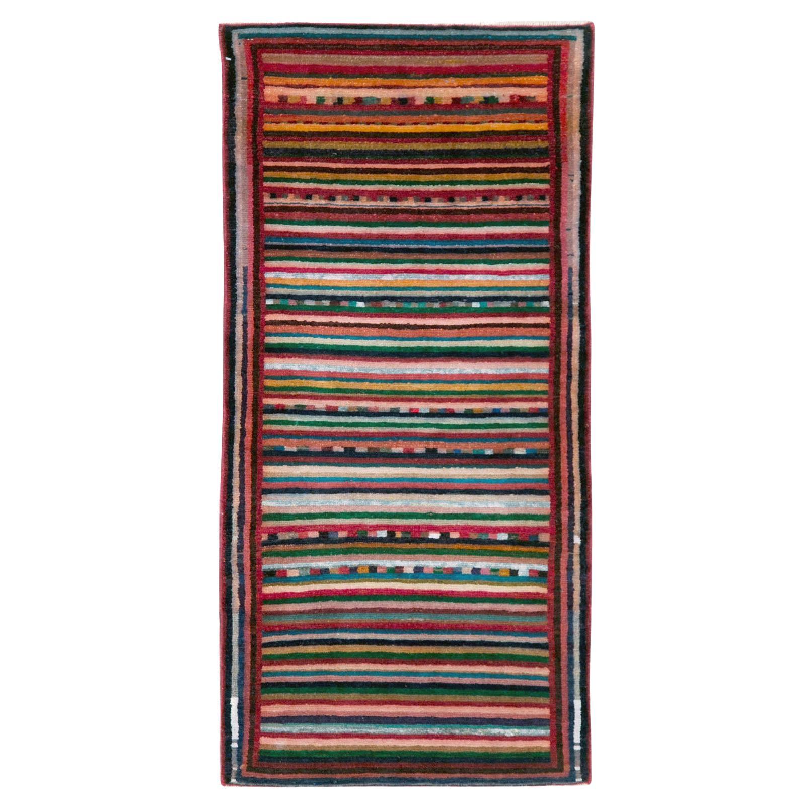 Mid-20th Century Handmade Persian Mahal Throw Rug For Sale