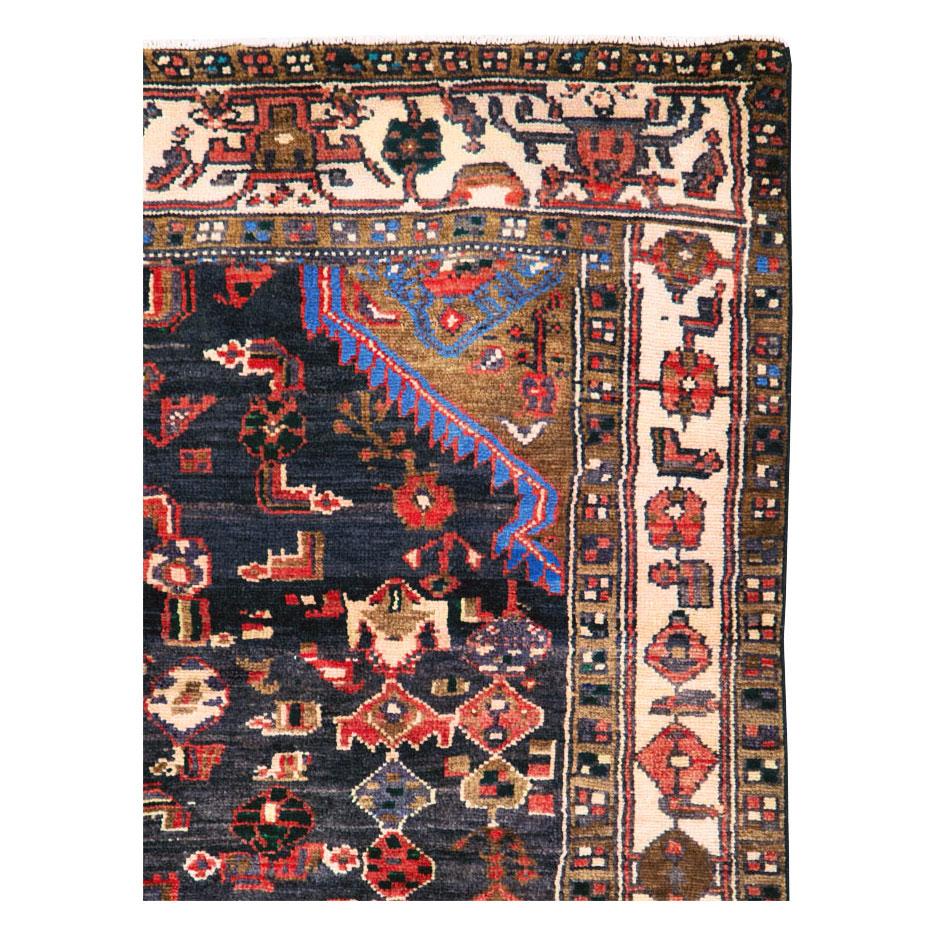 Tribal Mid-20th Century Handmade Persian Malayer Accent Carpet For Sale