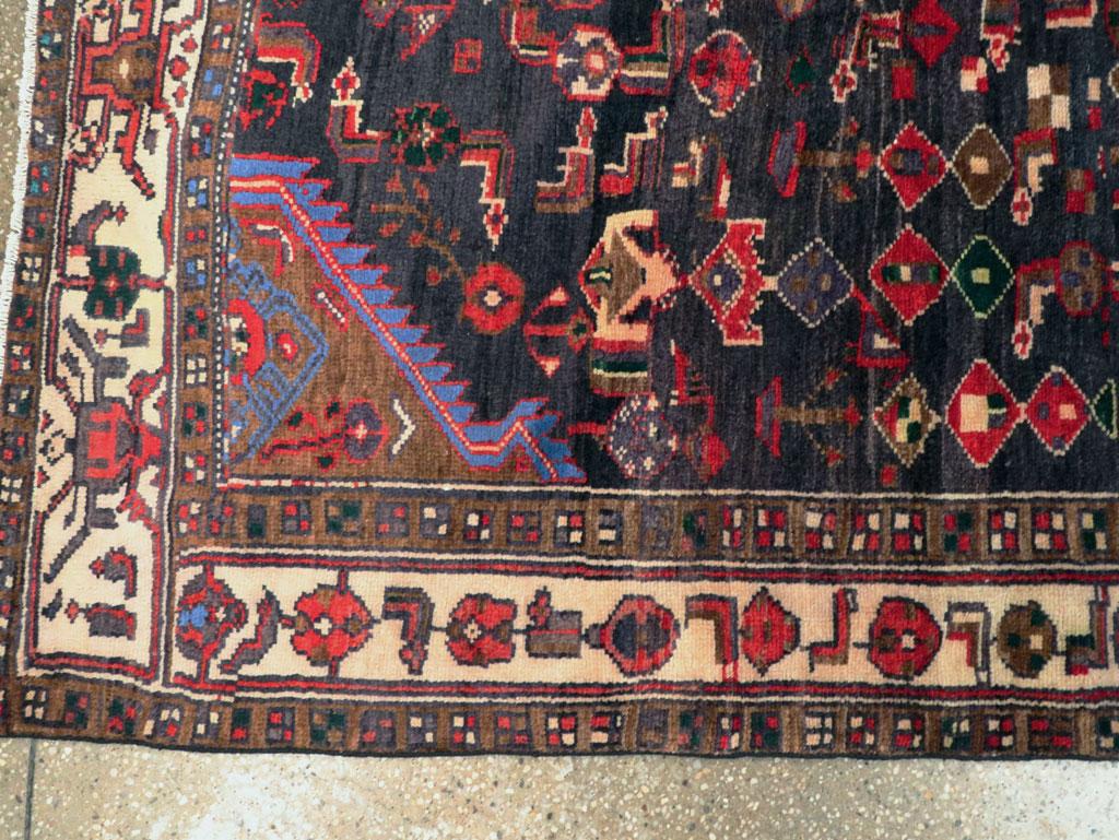 Mid-20th Century Handmade Persian Malayer Accent Carpet For Sale 1