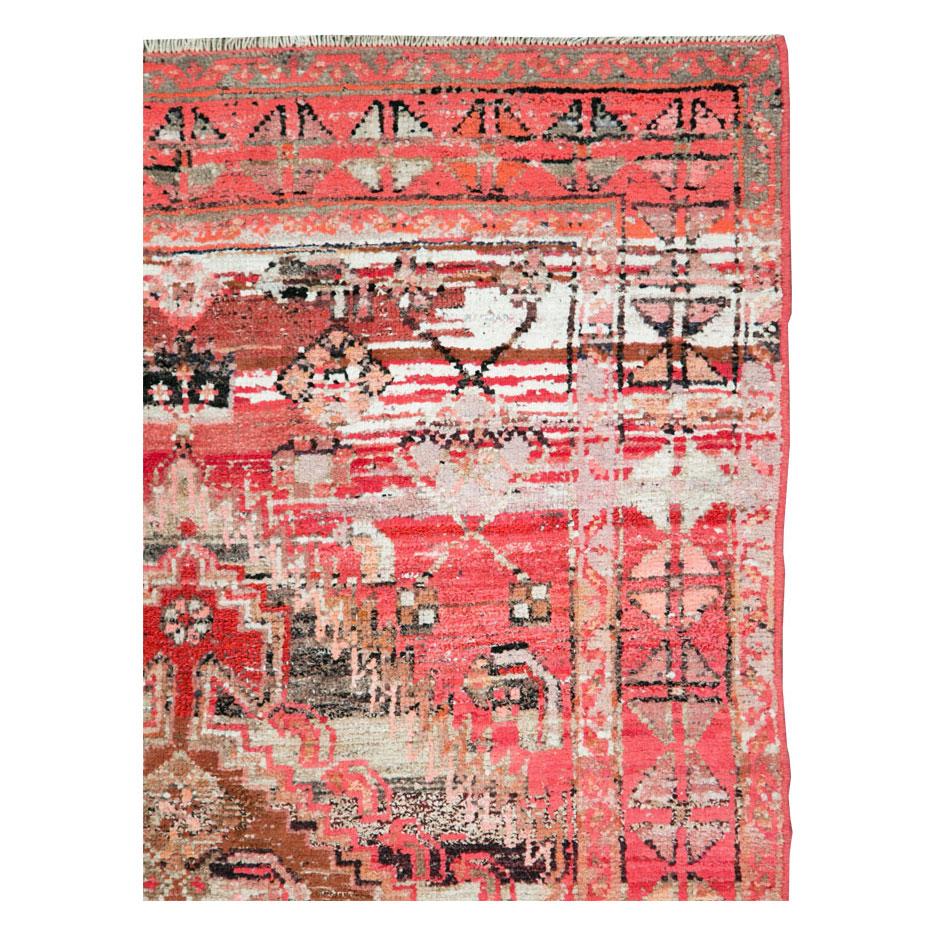 Tribal Mid-20th Century Handmade Persian Malayer Accent Rug For Sale