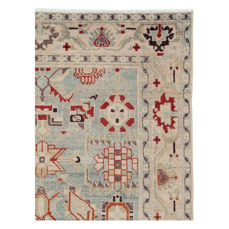 Rustic Mid-20th Century Handmade Persian Malayer Accent Rug For Sale