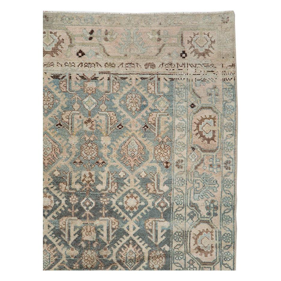 Rustic Mid-20th Century Handmade Persian Malayer Accent Rug For Sale