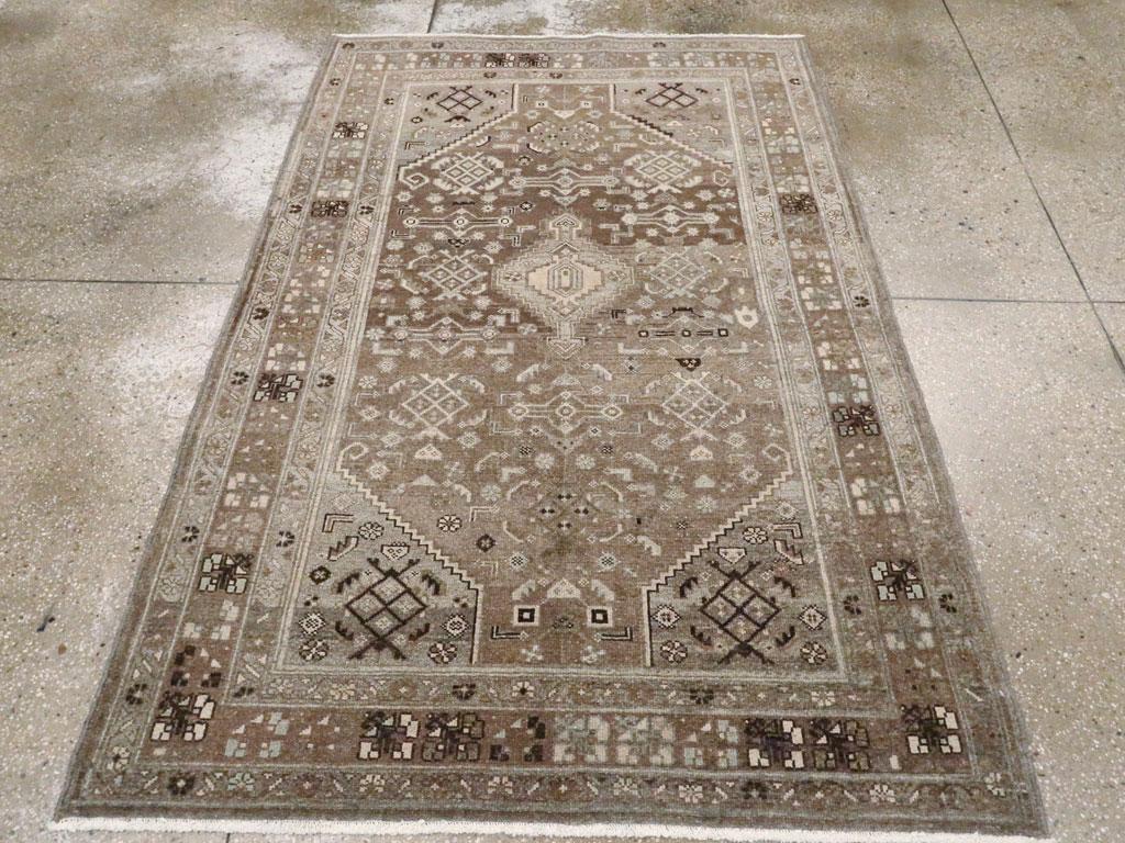 Hand-Knotted Mid-20th Century, Handmade Persian Malayer Accent Rug For Sale