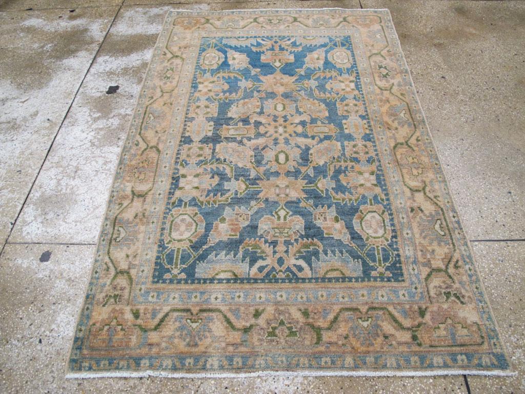 Hand-Knotted Mid-20th Century Handmade Persian Malayer Accent Rug For Sale