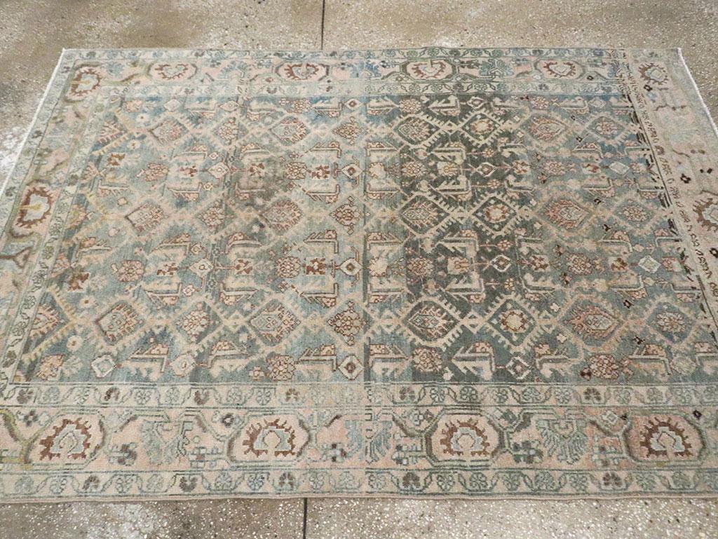 Wool Mid-20th Century Handmade Persian Malayer Accent Rug For Sale