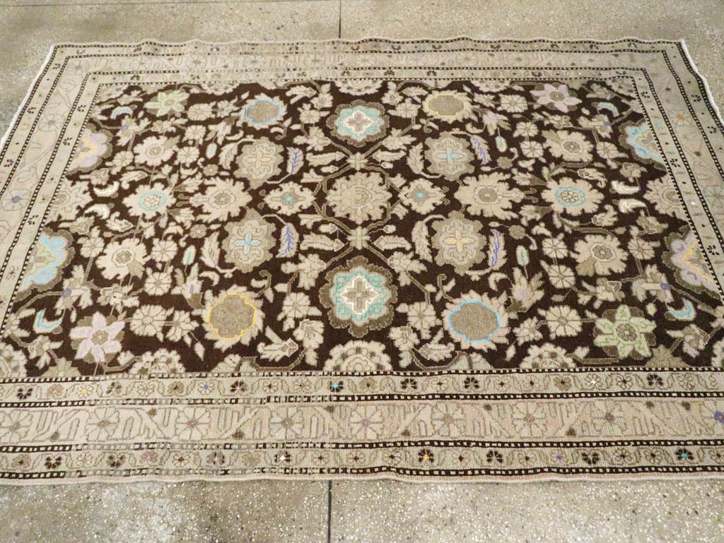 Mid-20th Century Handmade Persian Malayer Accent Rug For Sale 1