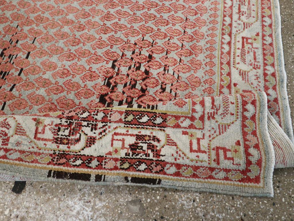 Mid-20th Century Handmade Persian Malayer Accent Rug For Sale 1