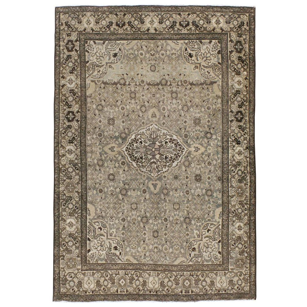 Tapis d'accent persan Malayer fait à la main au milieu du 20e siècle