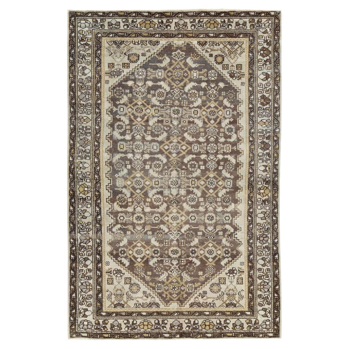Tapis d'accent persan Malayer fait à la main au milieu du 20e siècle