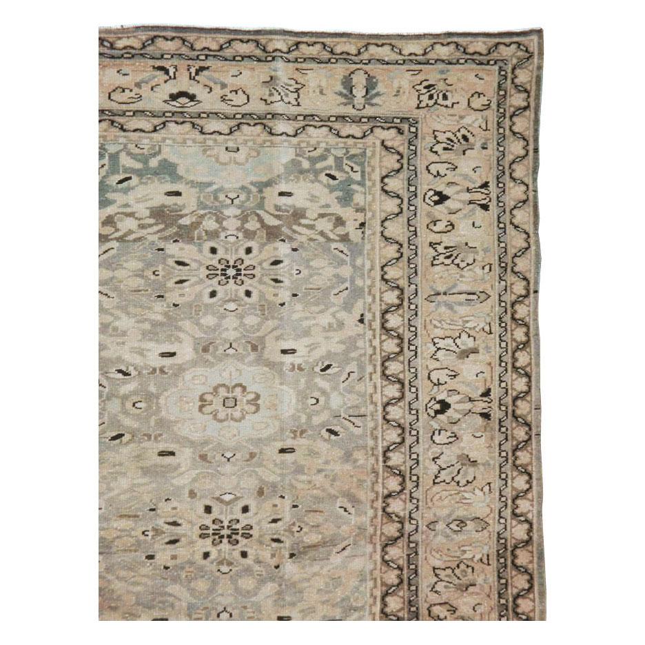 Hand-Knotted Mid-20th Century Handmade Persian Malayer Room Size Carpet For Sale