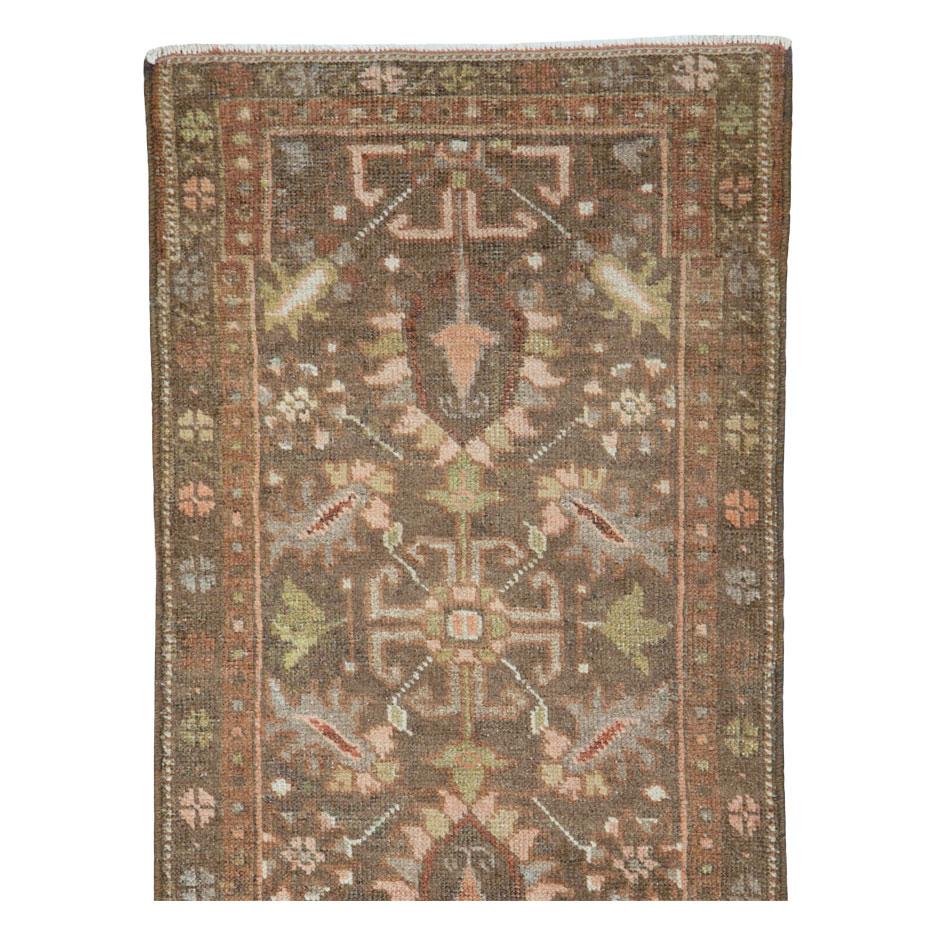 A vintage Persian Malayer runner handmade during the mid-20th century.