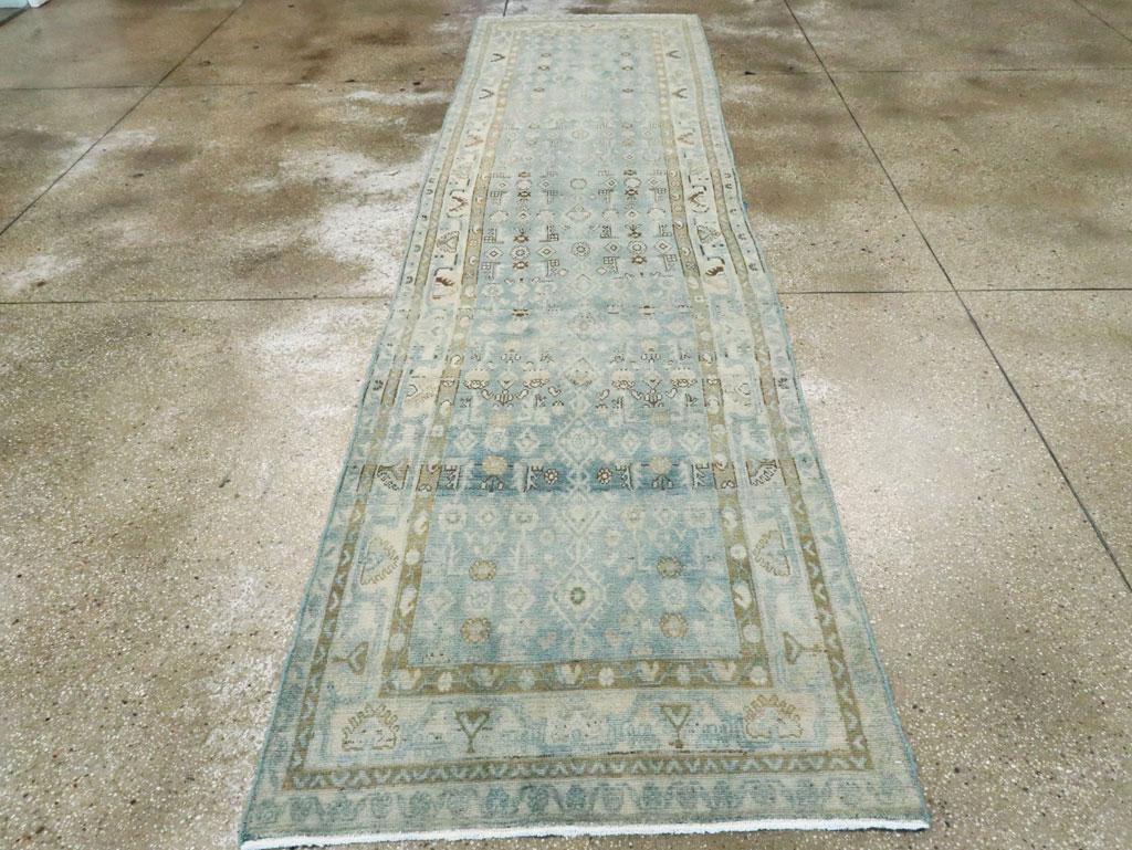 Perse Tapis de couloir persan Malayer fait à la main du milieu du 20e siècle