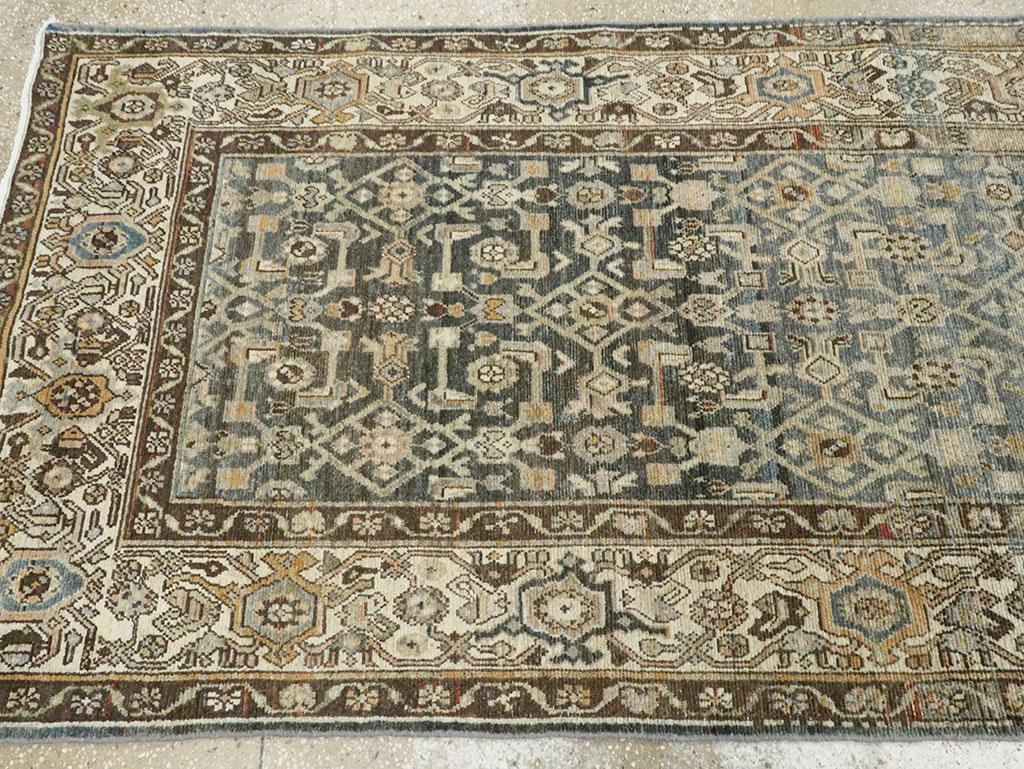 Mid-20th Century Handmade Persian Malayer Runner For Sale 1