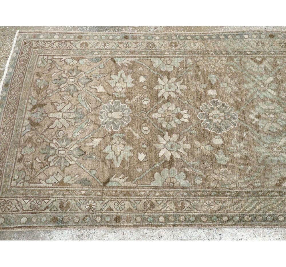 Mid-20th Century Handmade Persian Malayer Runner For Sale 2