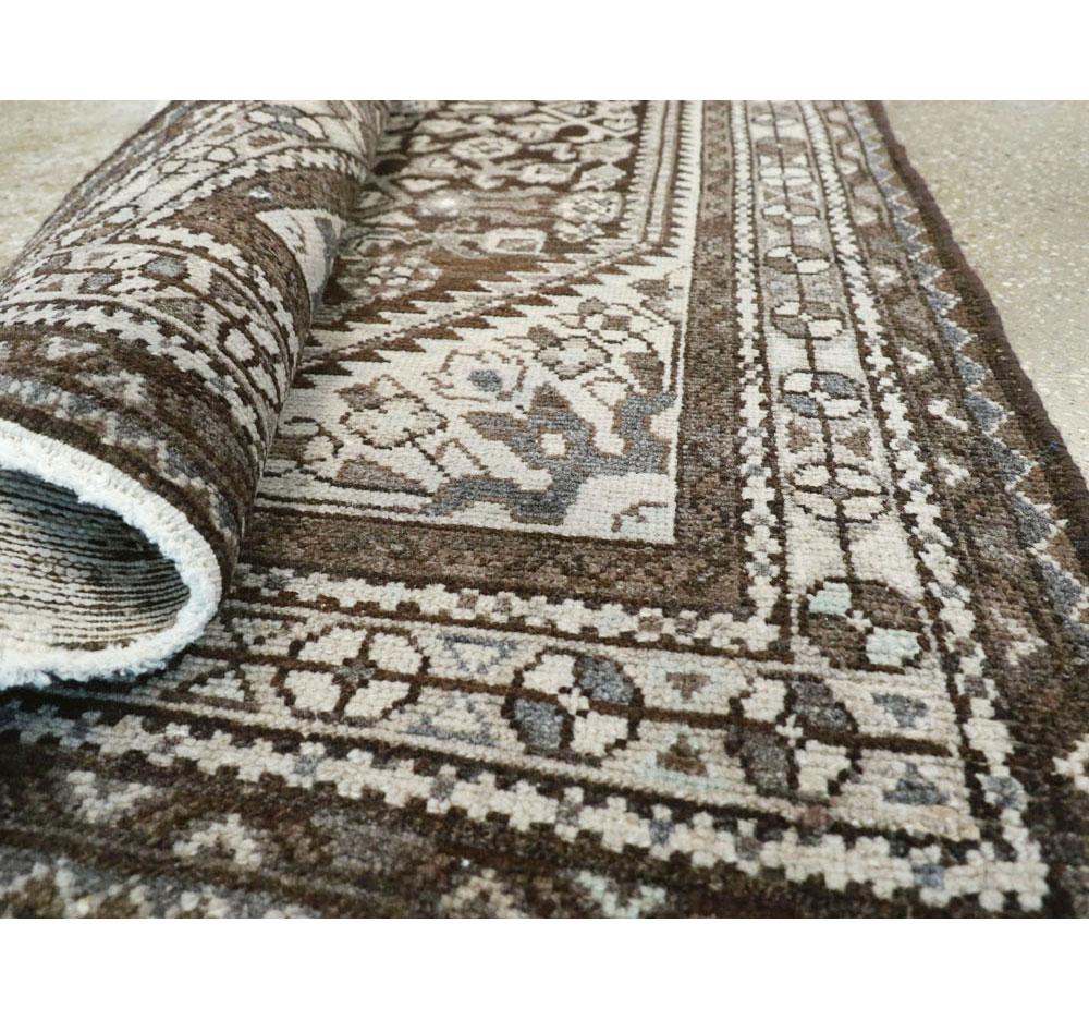 Mid-20th Century Handmade Persian Malayer Runner For Sale 3