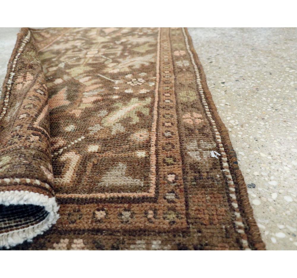 Mid-20th Century Handmade Persian Malayer Runner For Sale 3