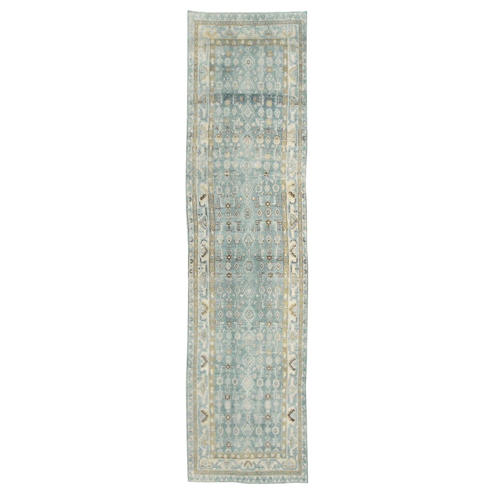 Tapis de couloir persan Malayer fait à la main du milieu du 20e siècle