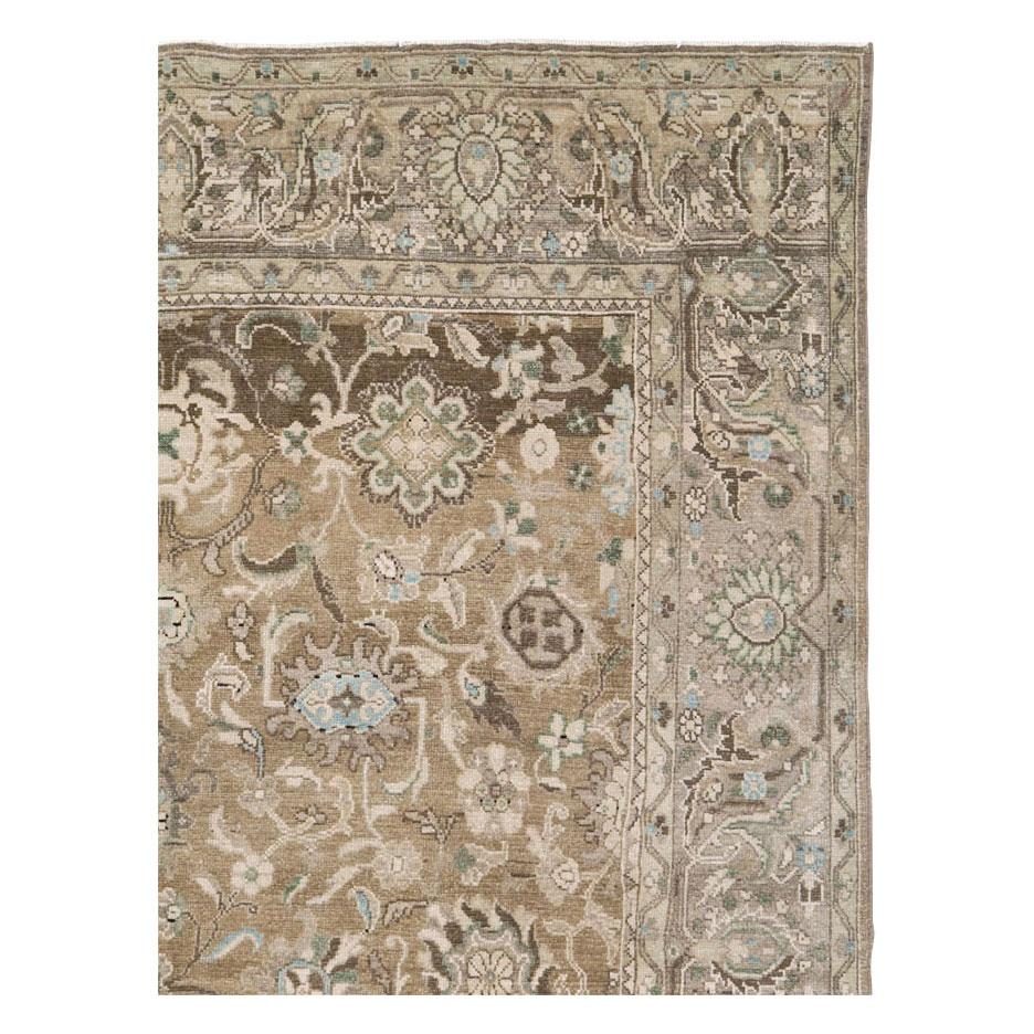 Hand-Knotted Mid-20th Century Handmade Persian Malayer Rustic Accent Rug For Sale