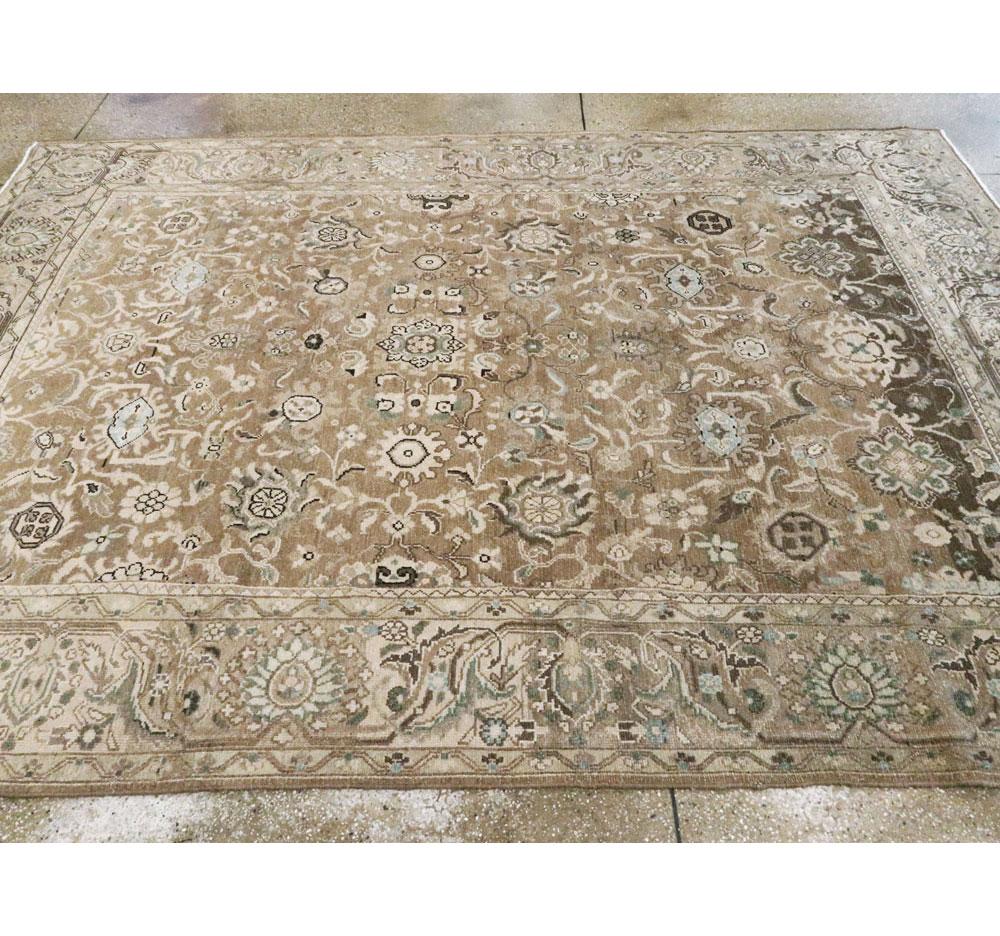 Mid-20th Century Handmade Persian Malayer Rustic Accent Rug For Sale 3