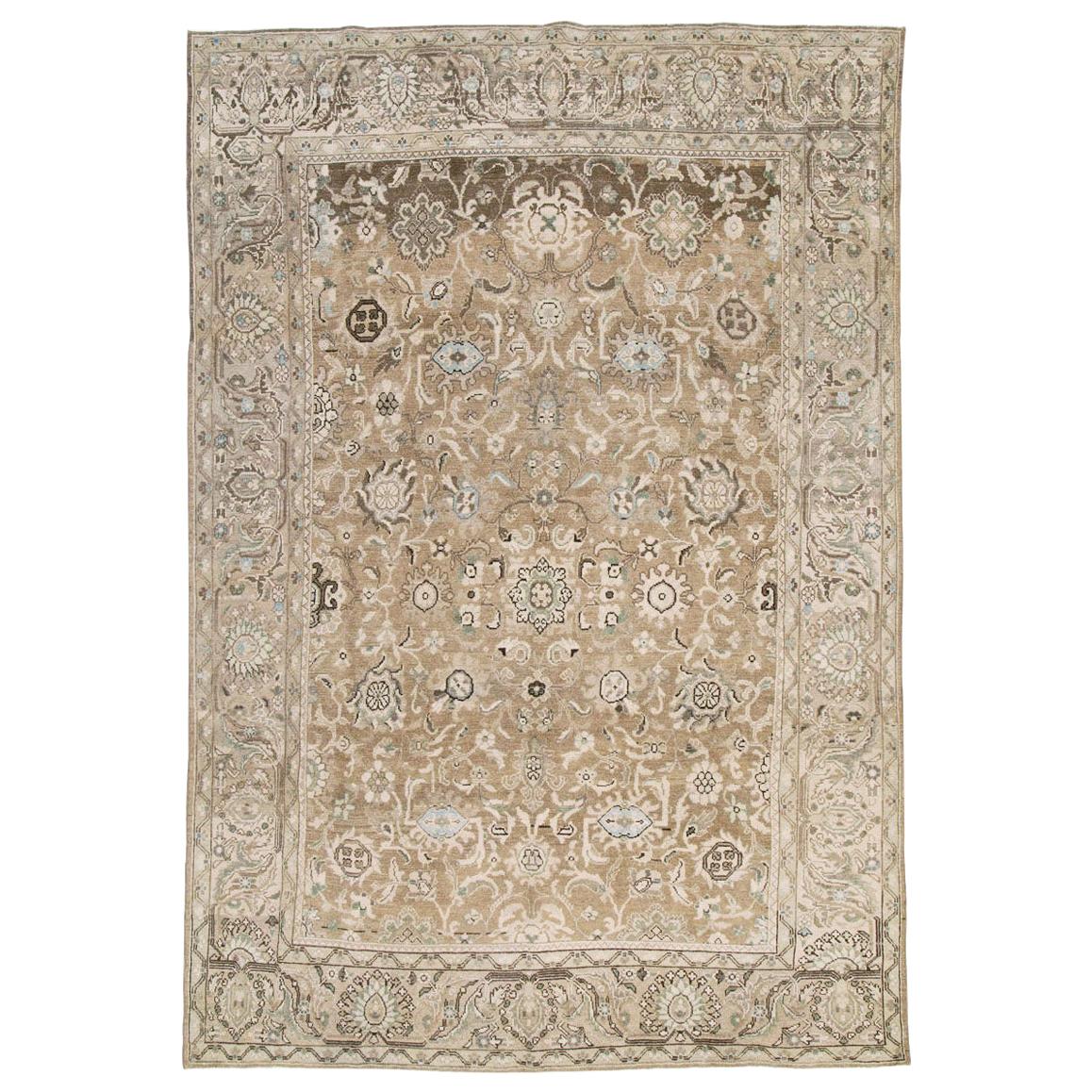 Mid-20th Century Handmade Persian Malayer Rustic Accent Rug For Sale