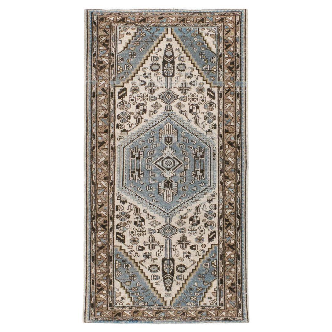 Mid 20th Century Handmade Persian Malayer Small Accent Rug For Sale