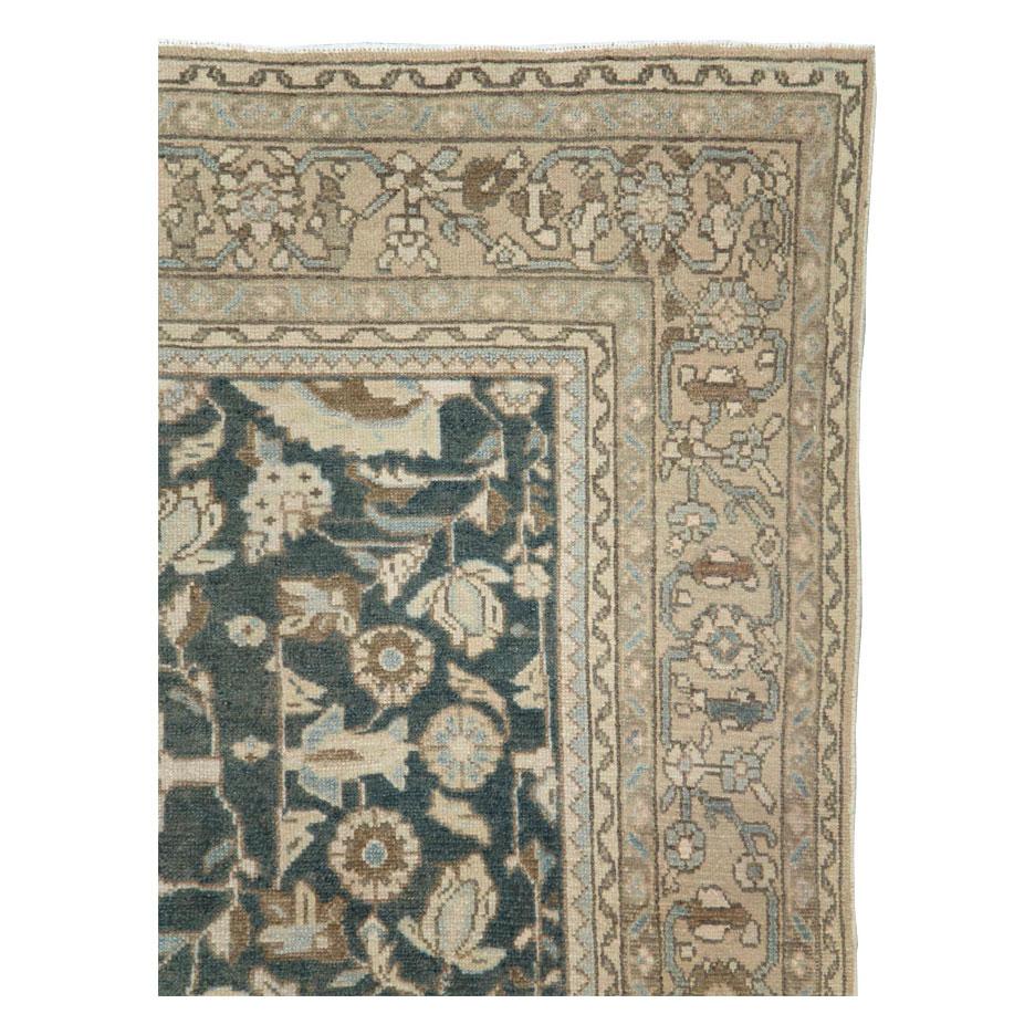 Rustic Mid-20th Century Handmade Persian Malayer Small Room Size Carpet For Sale