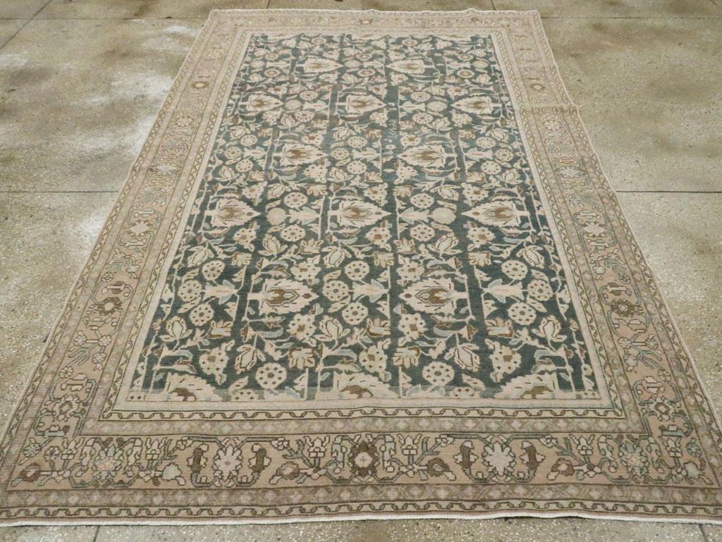 Hand-Knotted Mid-20th Century Handmade Persian Malayer Small Room Size Carpet For Sale