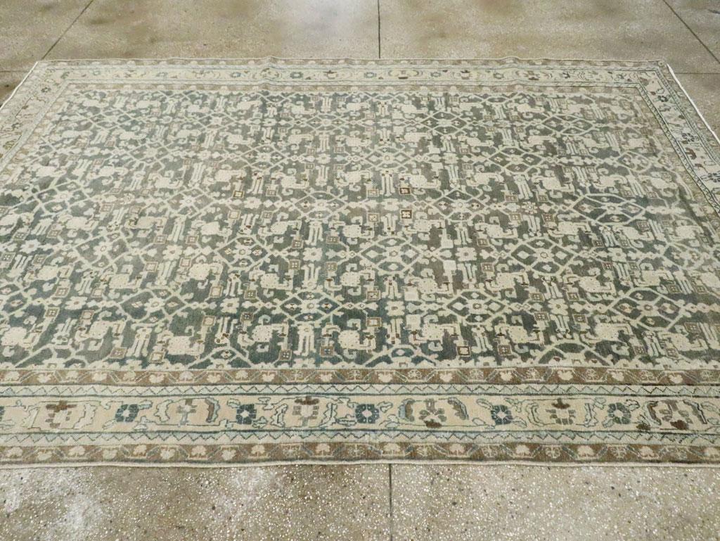 Mid-20th Century Handmade Persian Malayer Small Room Size Carpet For Sale 1