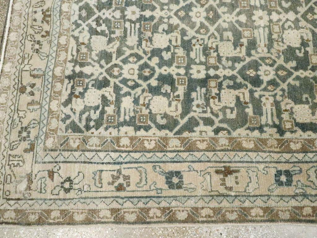 Mid-20th Century Handmade Persian Malayer Small Room Size Carpet For Sale 2