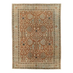 Retro Mid-20th Century Handmade Persian Malayer Small Room Size Carpet