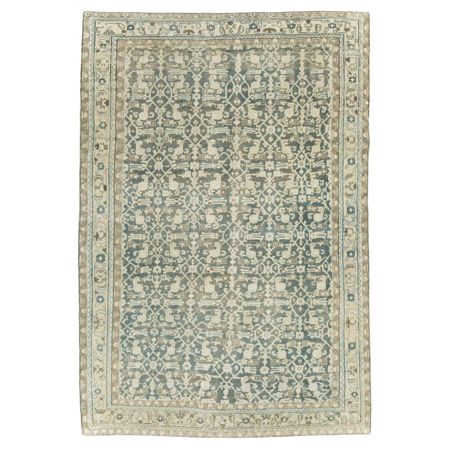Mid-20th Century Handmade Persian Malayer Small Room Size Carpet For Sale