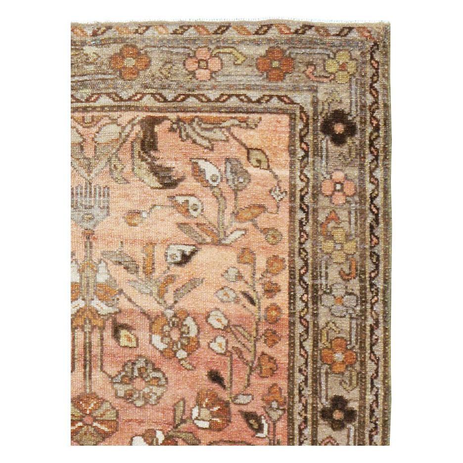 Rustic Mid-20th Century Handmade Persian Malayer Small Runner For Sale