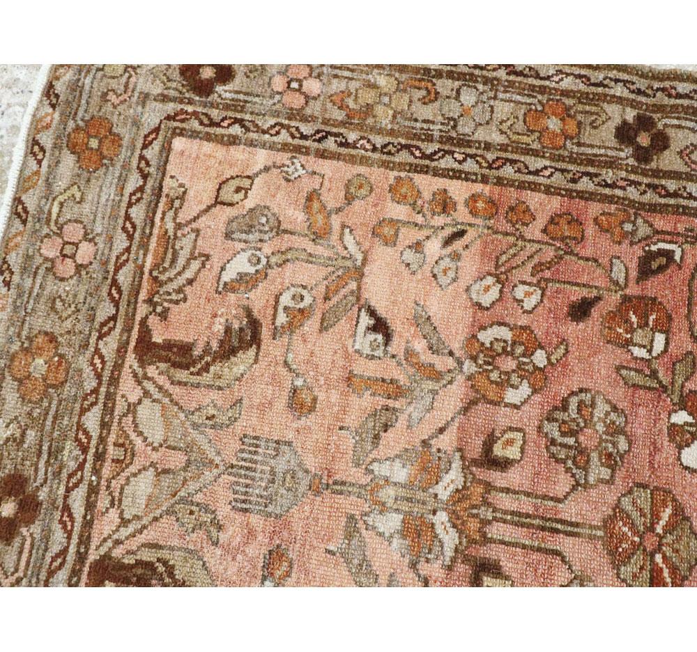Wool Mid-20th Century Handmade Persian Malayer Small Runner For Sale