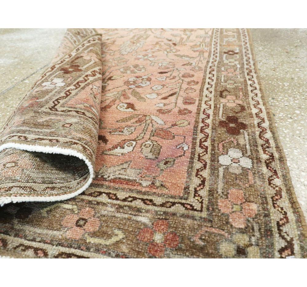 Mid-20th Century Handmade Persian Malayer Small Runner For Sale 2