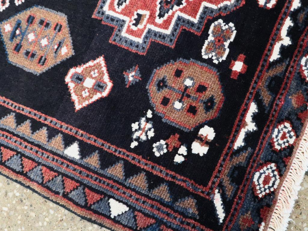 Wool Mid-20th Century Handmade Persian Malayer Small Throw Rug For Sale