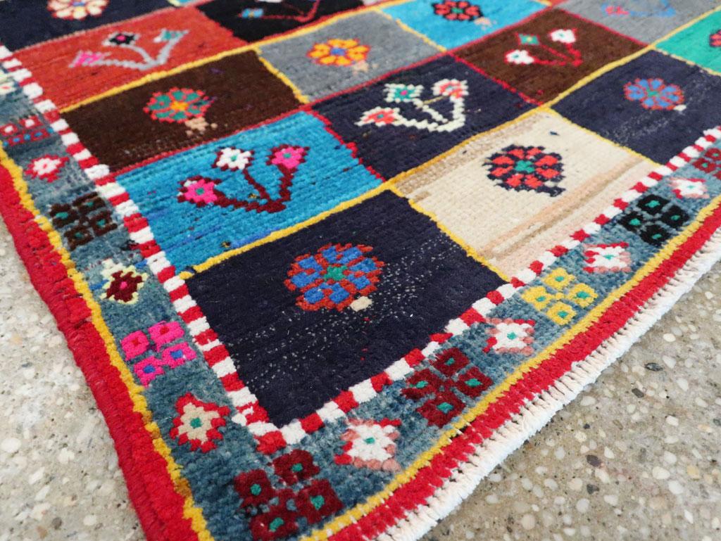 Mid-20th Century Handmade Persian Malayer Small Throw Rug Runner For Sale 2