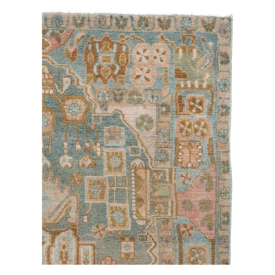 Rustique Tapis persan Malayer décoratif fait à la main du milieu du 20e siècle en vente