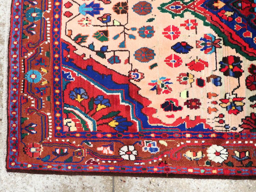 Wool Mid-20th Century Handmade Persian Malayer Throw Rug For Sale
