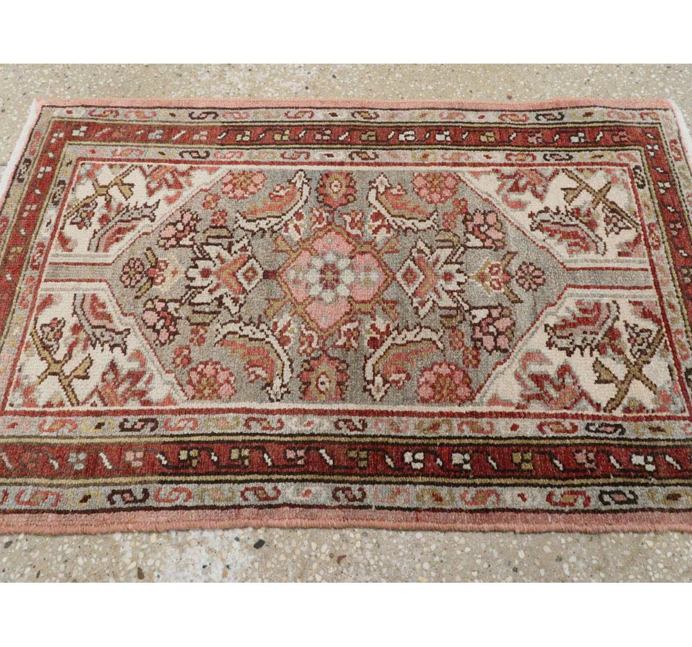 Wool Mid-20th Century Handmade Persian Malayer Throw Rug For Sale