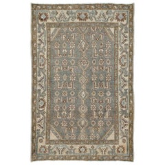 Handgefertigter persischer Malayer-Teppich in Grau und Braun aus der Mitte des 20. Jahrhunderts