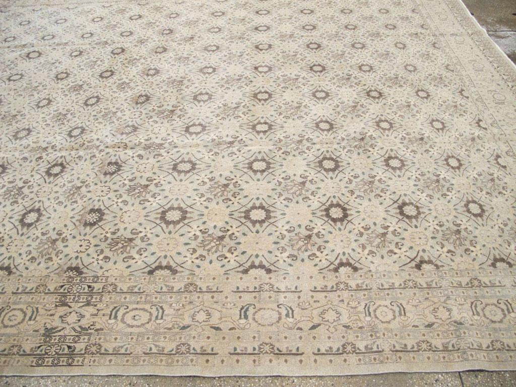 Mid-20th Century Handmade Persian Mashad Large Room Size Carpet 3