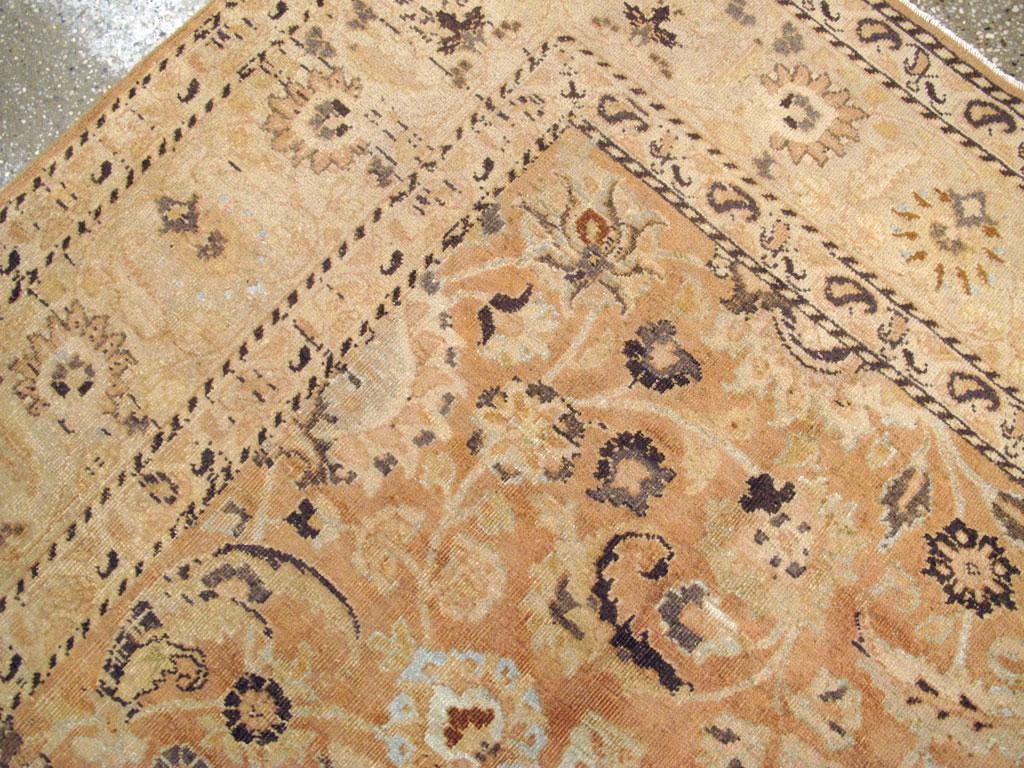 Mid-20th Century Handmade Persian Mashad Room Size Accent Rug For Sale 1