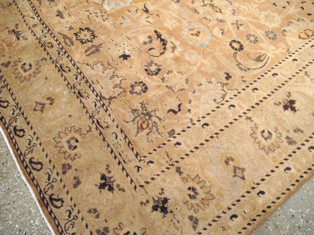 Mid-20th Century Handmade Persian Mashad Room Size Accent Rug For Sale 3