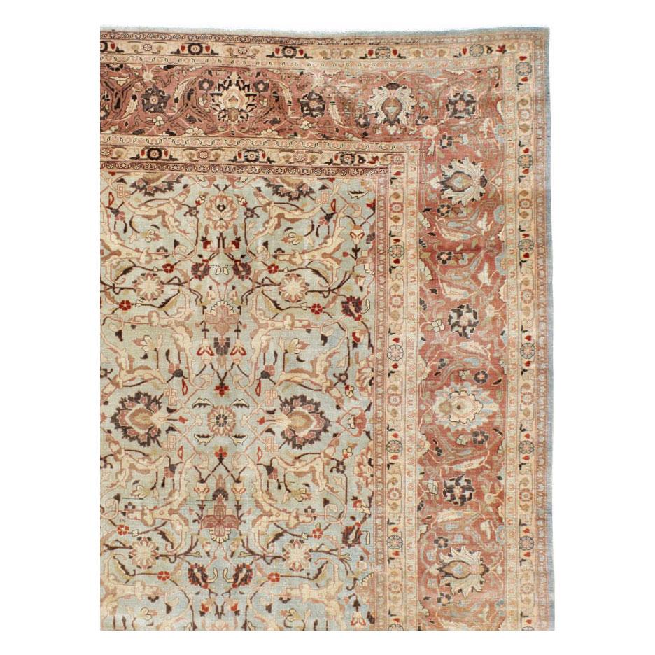 Victorian Mid-20th Century Handmade Persian Mashad Room Size Carpet, circa 1930 For Sale