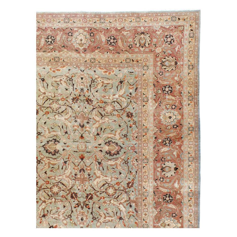 Hand-Knotted Mid-20th Century Handmade Persian Mashad Room Size Carpet, circa 1930 For Sale