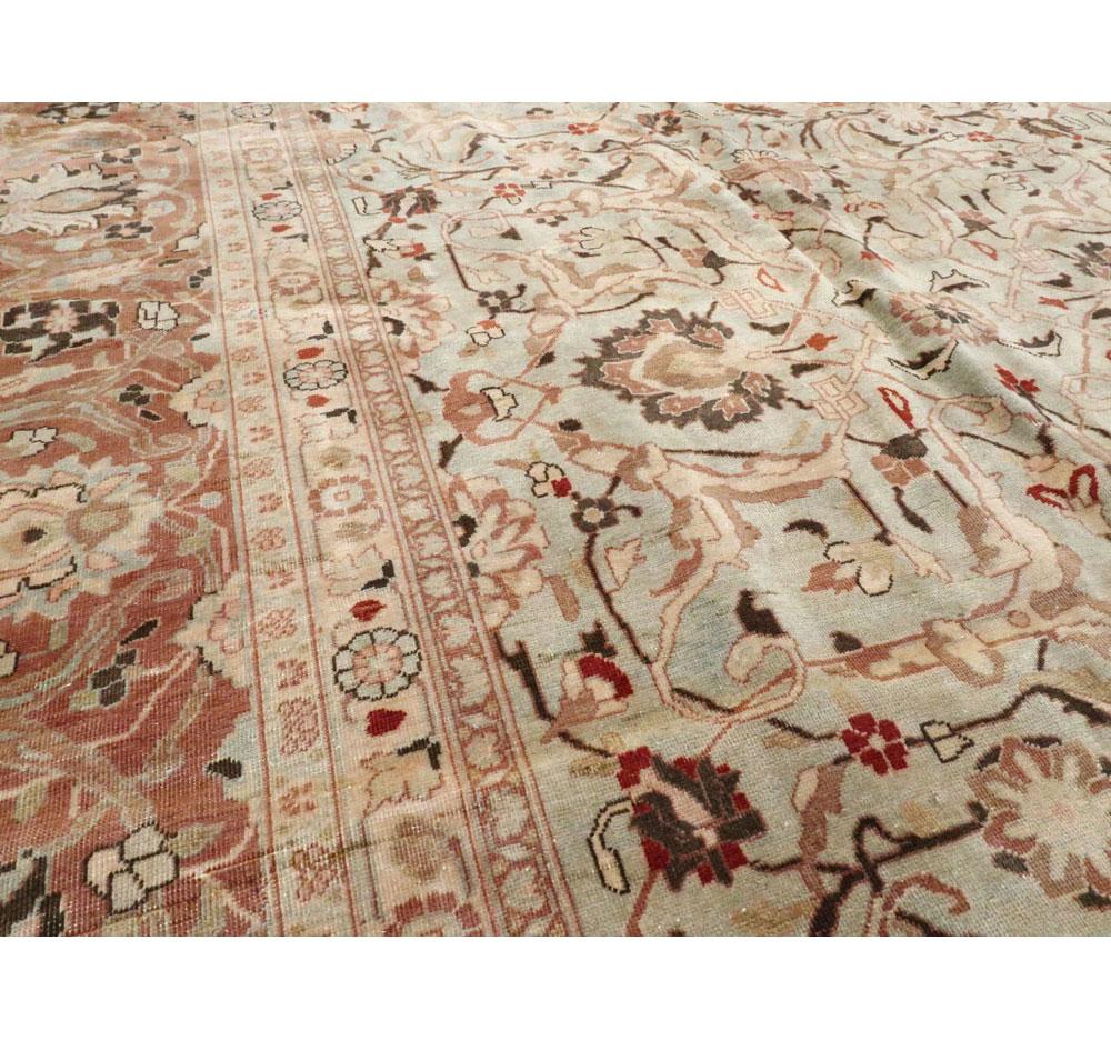 Wool Mid-20th Century Handmade Persian Mashad Room Size Carpet, circa 1930 For Sale
