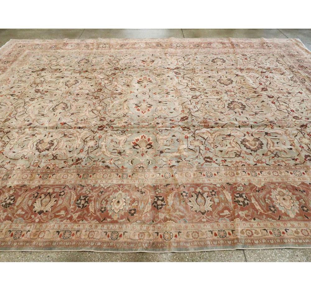 Mid-20th Century Handmade Persian Mashad Room Size Carpet, circa 1930 For Sale 3