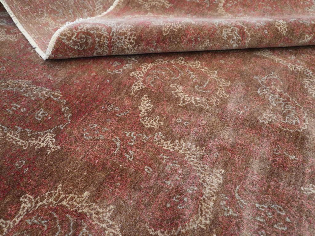 Kleiner handgefertigter persischer Mashad-Teppich in Zimmergröße, Mitte des 20. Jahrhunderts im Angebot 2