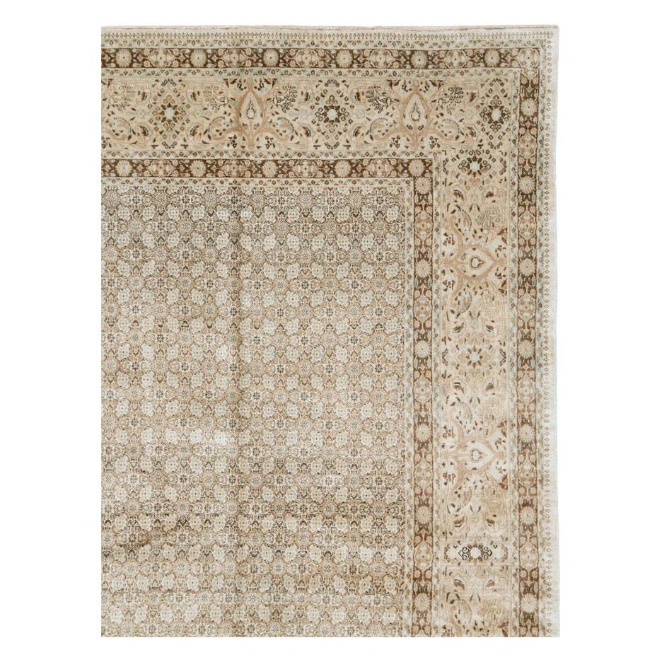 Tabriz Mid-20th Century Handmade Persian Moud Room Size Carpet For Sale