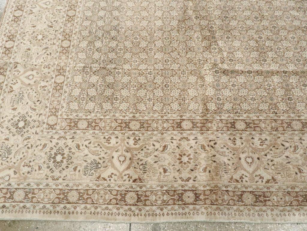 Mid-20th Century Handmade Persian Moud Room Size Carpet For Sale 1